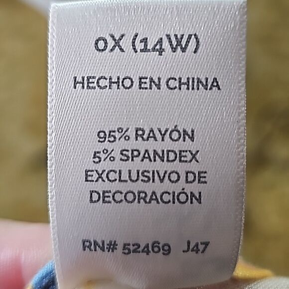 Blouse Bohemian Style Plus Size Multicolor Floral Ruffle Bottom Size 14W - Picture 5 of 7